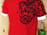 Sholder printed T shirt