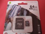 Kingston 64GB Chip 100MB/s Micro SD Memory Card Class 10