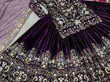 Heavy Viscose Velvet With *Heavy Embroidery Sequence Work With  Sleeves