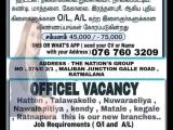 JOB VACANCIES From   Nuwara Eliya