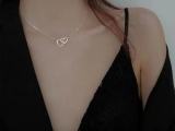 Double heart neckalce