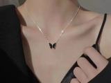 European and American New Black Butterfly Pendant